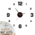 Kendin yap duvar saati, kendinden yapışkanlı, siyah, 40 cm çapında, kendinden yapışkanlı, yapıştırılabilir, saat, büyük, modern duvar çıkartması, saat, oturma odası, yatak odası, mutfak, ofis için