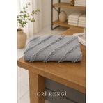 Kendinden Desenli Şönil Koltuk Örtüsü Kaydırmaz Yıkanabilir 170X210 cm - 170 x 210 cm - Gri