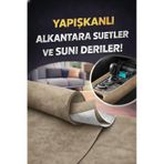 Kendinden Yapışkanlı Alkantara Süet Suni Deri 100 X 150 -koyu Bej Koyu Bej