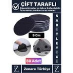 Kendinden Yapışkanlı Iz Bırakmaz Tekrar Kullanılabilir Pratik Halı Kilim Kaydırmaz Cırt Bant 50 Adet - Siyah