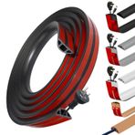 Kendinden yapışkanlı kablo kanalı, zemin kablo kanalı, kablo şaftı 30 mm (G) x 10 mm (Y) x 3 metre uzunluk, evde elektrik kablosu için kablo köprüsü, kablo kaplaması, siyah