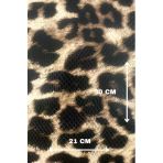 Kendinden Yapışkanlı Leopar Baskı Suni Deri Ayakkabı Çanta Araç İçi Döşeme Hobi Ürünleri 21 X 30 Cm