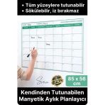 Kendinden Yapışkanlı Manyetik Bir Aylık Program Planlayıcı Takvim Duvar Sökülebilir İz Bırakmaz