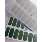 Kendinden Yapışkanlı Nail Sticker 2 Paket Tırnak Stickeri Takma Yapışkanlı Oje Yeşil Beyaz Simli