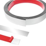 Kendinden yapışkanlı, paslanmaz çelik duvar çıtaları, tavan çıtaları, soyma ve çubuk, paslanmaz çelik, gümüş, 5 m x 2 cm, ayna çerçevesi, şömine, mikrodalga boşluk dolgusu için