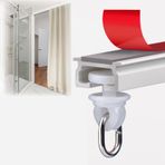 Kendinden Yapışkanlı Perde Rayı, 2,5 m ve 3,0 m Matkapsız, Kolay Kurulum Ev ve Ofis için Tavan Perdesi Çubuğu Rayı, Esnek, Dayanıklı, Yer Tasarruflu Çözüm (Toplam 390 cm)