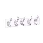 Kendinden Yapışkanlı Şeffaf Güçlü 5 Kancalı Kapı Duvar Askısı 35X7 cm