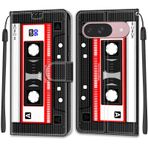 KENHONER Google Pixel 9 Pro için cep telefonu kılıfı, Pixel 9 kılıfı, birinci sınıf deri kapaklı katlanabilir darbeye dayanıklı manyetik [stant fonksiyonu] [kart bölmeleri] koruyucu kılıf çanta - ses