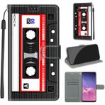 KENHONER Samsung Galaxy S10 için cep telefonu kılıfı, Samsung S10 kılıfı, birinci sınıf deri kapaklı katlanabilir darbeye dayanıklı manyetik [dik durma fonksiyonu] [kart bölmeleri] koruyucu kılıf çanta - ses