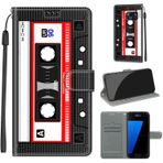 KENHONER Samsung Galaxy S7 için cep telefonu kılıfı, Samsung S7 kılıfı, birinci sınıf deri kapaklı katlanabilir darbeye dayanıklı manyetik [dik durma fonksiyonu] [kart bölmeleri] koruyucu kılıf çanta - ses