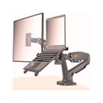 Kenly NB F160+FP Gazlı Çift Ekran Standı 17-30 İnç Monitör ve 10-17 İnç Laptop Uyumlu VESA Masaüstü Ayarlanabilir Hareketli Monitör Kolu