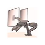 KENLY North Bayou NB F160+FP Gazlı Çift Kol Monitör ve Laptop Standı 17-30 İnç Monitör & 10-17 İnç Dizüstü Bilgisayar Uyumlu VESA Masa Tutucu