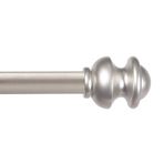 Kenney KN71717 Kendall Düğme Ucu Standart Dekoratif Pencere Perde Çubuğu, 48-86 inç Ayarlanabilir Uzunluk, Fırçalanmış Nikel Kaplama, 5/8 "Çaplı Çelik Boru