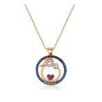 KENPAZAR 925 Ayar Gümüş Rose Anne Ve Bebek Sevgisi Kolye