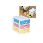 Kenpool Mini Masaüstü Düzeneyici 3 Çekmeceli Eşya Saklama Kutusu Plastik 10,3 Cm X 13 Cm X 12 .8 Cm