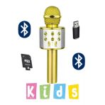 Kens Teknoloji Karaoke Mikrofon Dahili Hoparlörlü Usb Flash Tf Kart Destekli Ses Değiştirme Efektli Çocuk Mikrofonu