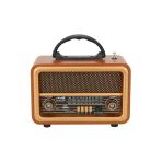 Kens Teknoloji Taşınabilir Nostaljik Fm Radyo Bluetooth Tf Kart Usb Destekli Ahşap Kasa Radyo