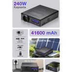 Kensa 240W Taşınabilir Güç Istasyonu 41600 Mah Kablosuz Şarjlı Solar Destekli Hızlı Şarj 154WH Kapasiteli - KOT-10