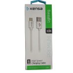 KENSA 3.1A APPLE İPHONE USB-LİGHTNİNG HIZLI ŞARJ ÖZELLİKLİ USB-LİGHTNİNG ŞARJ VE DATA KABLOSU