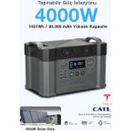 Kensa 4000W Taşınabilir Güç Istasyonu - 1451WH Lifepo4 Batarya Solar Destekli Ups Hızlı Şarj App Kontrollü - KOT-06