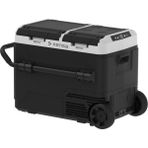 Kensa 60 Litre Çift Bölmeli Kompresörlü Araç Buzdolabı - -20°c Dondurucu & Soğutucu, 12V/24V/220V Uyumlu, Dijital Ekranlı, Tekerlekli ve Çekme Kollu Taşınabilir Büyük Boy Kamp Buzdolabı - Siyah - 60 lt