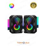 Kensa Bilgisayar Hoparlörü Led Işıklı Rgb Laptop Pc Uyumlu 1+1 Speaker