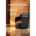 Kensa Elektrikli Şömine Sıcak Hava Fanlı Isıtıcı | Taşınabilir Masaüstü Mini Isıtma Sobası
