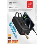 Kensa Hızlı Şarj Powerbank 30.000 Mah – Taşınabilir Güç, Usb-C & Çift Çıkışlı, Dijital Göstergeli Siyah