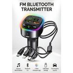 Kensa Kensaşarj Bluetooth Fm Transmitter 3 Usb Portlu Süper Hızlı Araç Şarj Cihazı