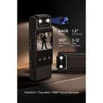 Kensa Mini Vücut Kamerası – 1080P Hd Video, Fotoğraf, Ses Kaydı, Hareket Sensörü ve 180° Döner Lens - Wıfı - Siyah