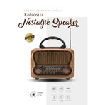 Kensa Nostaljik Görünümlü Bluetooth MP3 Çalar FM/AM/SW USB TF Kart Destekli Şarjlı Retro Hoparlör