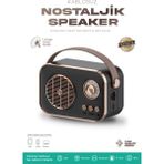 Kensa Nostaljik Retro Bluetooth Hoparlör - Şarjlı, Usb, Sd Kart Taşınabilir Speaker Fm/am/sw 3 Bant Radyo - Siyah