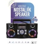 Kensa Radyo & Rgb LED Disko Işıklı Nostaljik Bluetooth Özellikli Hoparlör 4 Bantlı Şarj Edilebilir Speaker - Siyah