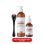 Kenshi Saç Dökülmesi Karşıtı, Hızlı Saç Uzatma Şampuan & Serum Bakım Seti & Dermaroller Titanyum Uçlu