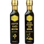 Kent Bahçesi Aspir Yağı + Keten Tohumu Yağı 250 ml - Soğuk Sıkım Damlalıklı