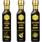 Kent Bahçesi Keten Tohumu + Sarımsak + Susam Yağı ve 250 ml - Soğuk Sıkım Damlalıklı