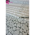 Kent Pazarı Kaydırmaz Beyaz Dantel Örtü 50x400 (±10-15) cm | Güpür Raf Örtüsü - Masa, Dolap,Çekmece İçin Örtü