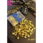Kent Pazarı Mini Çatal Iğne–50 Adet | 2 Cm | Sarı Renk Çengelli-kancalı Iğne | Pratik Ve Dayanıklı Sabitleyici