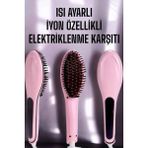 Kentex Mey Ithalat® Saç Düzleştirici Tarak Isı Ayarlı Yıpranma Önleyici Düzleştirici Fön Tarak - Renkli - Belirtilmemiş