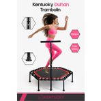 Kentucky Prime 135 cm ( 54 Inç ) Tutmalı Trambolin Çelik Ayak Çelik Gövde Kırmızı Trambolin