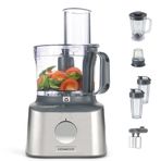 Kenwood Multi Pro Compact Mutfak Robotu FDM316SS - 800 Watt Dayanıklı Motor, 2,1 Lt Mutfak Robotu ve 3 Çelik Disk, 1,2 Lt Cam Smoothie Blender, Entegre Dijital Tartı, Cam Doğrayıcı, Narenciye Sıkacağı