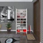 Kenz Life Kenzlife Ayakkabılık Ayakkabı Dolabı Kilitli Be Real Byz 160*70*32 Kapaklı Arkalıklı Ofis Dolabı Iki Bölme - Beyaz