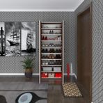 Kenz Life Kenzlife Ayakkabılık Ayakkabı Dolabı Kilitli Be Real Cvz 180*70*32 Kapaklı Arkalıklı Ofis Dolabı Iki Bölme - Beyaz