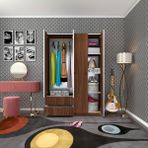 Kenz Life Kenzlife Gardırop 4 Kapılı Kapaklı 2 Çekmeceli Hüsnüyusuf Cvz 173*120*42 Gardolap Dolap Ofis - renk - Ceviz