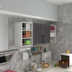 Kenz Life Kenzlife hazır mutfak dolabı domates60 gri mod2 60*160*32 mebran kapak suntalam gövde - Renk