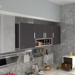 Kenz Life Kenzlife Hazır Mutfak Dolabı Gri MDF 060*180*22 Modern Tasarım ve Geniş Depolama Alanı