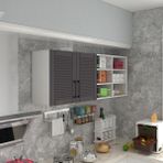Kenz Life Kenzlife hazır mutfak dolabı zencefil90 gri mod2 90*160*32 mebran kapak suntalam gövde - Renk