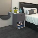 Kenz Life Kenzlife Komodin Izumi Gri 60*39*39 Komidin Kitaplık Ayakkabılık Kapaklı Arkalıklı