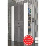 Kenz Life Kenzlife Membran Çamaşır-Kurutma Makinesi Dolabı Biruni Gribyz Panjur 187*110*60 Mebran Kapak Mdf Gövde - GRİBYZ