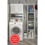 Kenz Life Kenzlife Membran Çamaşır Makinesi Dolabı Hayzumsüpürge Byzbyz Panjur 180*126*55 Mebran Kapak Mdf Gövde - Beyaz